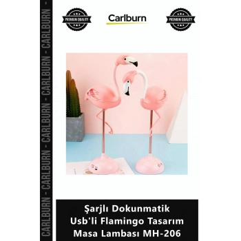 Özel Üretim Dekoratif Led Esnek Okuma Şarjlı Dokunmatik Usbli Flamingo Tasarım Masa Lambası MH206
