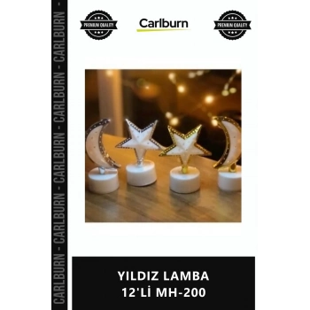 Özel Üretim Dekoratif Mini Ay Yıldız Pilli Aydınlatma Seti Şık Kaliteli YILDIZ LAMBA 12Lİ MH200