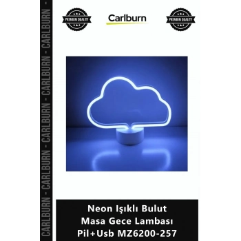 Özel Üretim Dekoratif Modern Mavi Hediyelik Neon Işıklı Bulut Masa Gece Lambası Pil+Usb MZ6200257