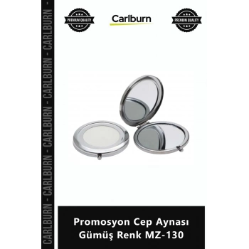 Özel Üretim Kaliteli Metal Şık Hediyelik Baskılı Stickerlı Promosyon Cep Aynası Gümüş Renk MZ130