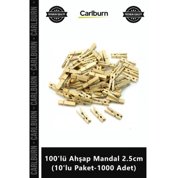 Özel Üretim Dekoratif Naturel Hobi Küçük Mini 100lü Ahşap Mandal 25cm 10lu Paket1000 Adet