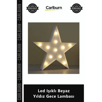 Özel Üretim Dekoratif Gün Işığı Pilli Duvar Masa Üstü Modern Şık Led Işıklı Beyaz Yıldız Gece Lambas