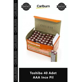 Özel Üretim Yüksek Performanslı Uzun Ömürlü Kaliteli Alkalin Ekonomik Paket Toshiba 40 Adet AAA Ince