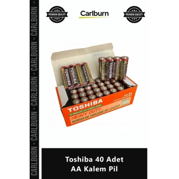 Özel Üretim Alkali Uzun Ömürlü Ekonomik Paket Enerji Dayanıklı Güç Toshiba 40 Adet AA Kalem Pil