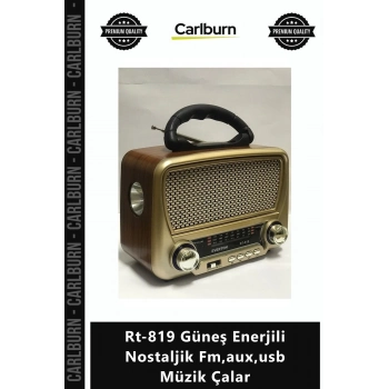 Özel Üretim Everton Şarjlı Radyo Bluetooth Rt819 Güneş Enerjili Nostaljik Fmauxusb Müzik Çalar