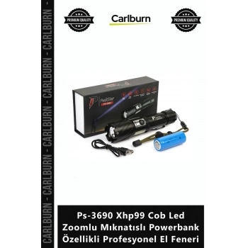 Özel Üretim Ps3690 Xhp99 Cob Led Zoomlu Mıknatıslı Powerbank Özellikli Profesyonel El Feneri