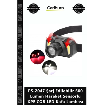 Özel Üretim PeakStar PS2047 Şarj Edilebilir 600 Lümen Hareket Sensörlü XPE COB LED Kafa Lambası