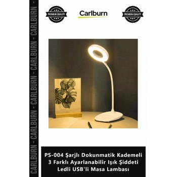 Özel Üretim PS004 Şarjlı Dokunmatik Kademeli 3 Farklı Ayarlanabilir Işık Şiddeti Ledli USBli Masa L