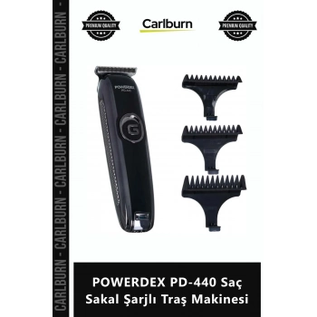 Özel Üretim Profesyonel Kesim Çelik Bıçak Dayanıklı POWERDEX PD440 Saç Sakal Şarjlı Traş Makinesi