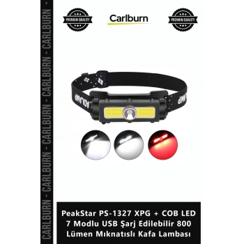 Özel Üretim PeakStar PS1327 XPG + COB LED 7 Modlu USB Şarj Edilebilir 800 Lümen Mıknatıslı Kafa Lamb