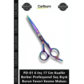 Özel Üretim Çelik PD01 6 Inç 17 Cm Kuaför Berber Profesyonel Saç Bıyık Burun Favori Kesme Makası