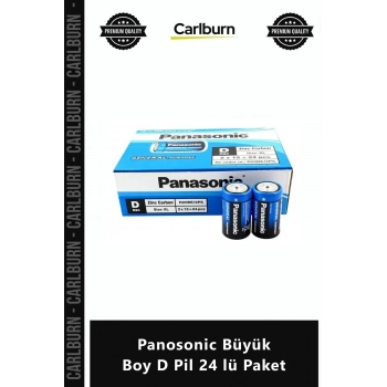 Özel Üretim R20 15V Ekonomik Karbon Çinko Fener Radyo Uyumlu Panosonic Büyük Boy D Pil 24 lü Paket