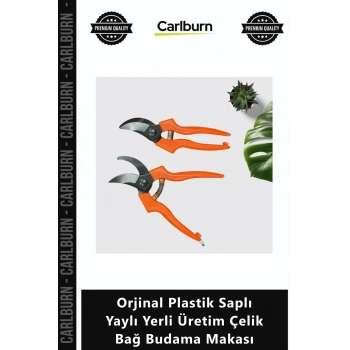 Özel Üretim SCRU 3260 Keskin Hafif Orjinal Plastik Saplı Yaylı Yerli Üretim Çelik Bağ Budama Makası