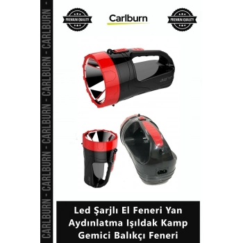 Özel Üretim Ultra Güçlü 15W Led Şarjlı El Feneri Yan Aydınlatma Işıldak Kamp Gemici Balıkçı Feneri