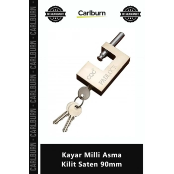 Özel Üretim Sağlam Döküm Gövde Güvenlikli Çelik Pim Zırhlı Yapı Kayar Milli Asma Kilit Saten 90mm