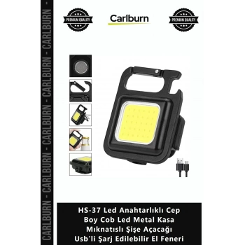 Özel Üretim HS37 Led Anahtarlıklı Cep Boy Cob Led Metal Kasa Mıknatıslı Şişe Açacağı Usb’li Şarj Edi