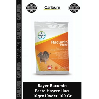 Özel Üretim Fare Sıçan Kovucu Pasta Rodentisit Bayer Racumin Paste Haşere Ilacı 10grx10adet 100 Gr