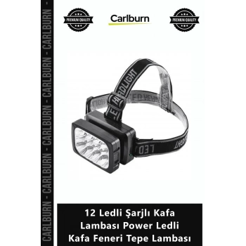 Özel Üretim Avcı Kampçı Feneri Uzun 12 Ledli Şarjlı Kafa Lambası Power Ledli Kafa Feneri Tepe Lambas