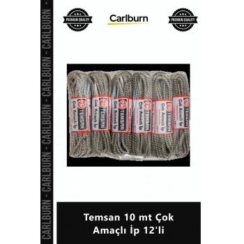Özel Üretim Dayanıklı Sentetik Çamaşır İpi Bağlama Halatı Kaliteli Esnek Temsan 10 mt Çok Amaçlı İp