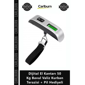 Özel Üretim Hassas Ölçüm Işıklı Dijital El Kantarı 50 Kg Bavul Valiz Kurban Terazisi + Pil Hediyeli