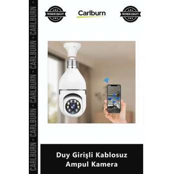 Özel Üretim WiFi Gece Görüşlü Hareket Sensörlü 360 Derece Güvenlik Duy Girişli Kablosuz Ampul Kamera