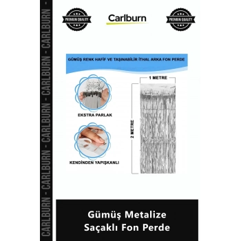 Özel Üretim Parti Süsleme Malzemesi Dekoratif Arka Plan Parlak Gümüş Metalize Saçaklı Fon Perde