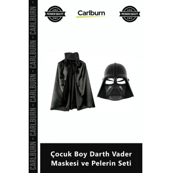 Özel Üretim Star Wars Kostüm Halloween Siyah Kalite Çocuk Boy Darth Vader Maskesi Pelerin Seti