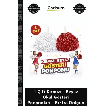 Özel Üretim Amigo Dans Tören Çocuk 1 Çift Kırmızı Beyaz Okul Gösteri Ponponları Ekstra Dolgun