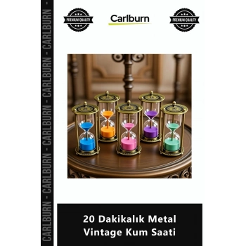 Özel Üretim Antik Eskitme Retro Dekoratif Ofis Masaüstü Hediyelik 20 Dakikalık Metal Vintage Kum Saa