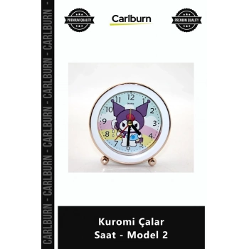 Özel Üretim Şık Kawaii Anime Tasarım Dekoratif Masaüstü Komodin Hediyelik Analog Kuromi Çalar Saat M