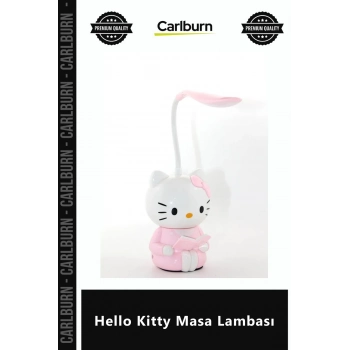 Özel Üretim Şarjlı Pembe Led Gece Lambası Akrobat Boyun Çocuk Odası Hediye Hello Kitty Masa Lambası