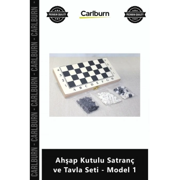 Özel Üretim Lüks Hediyelik Şık Tasarım Kaliteli Zeka Ahşap Kutulu Satranç Tavla Seti Model 1