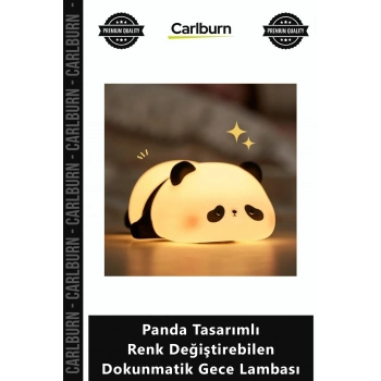 Özel Üretim Silikon Şarjlı USB LED RGB Panda Tasarımlı Renk ğiştirebilen Dokunmatik Gece Lambası