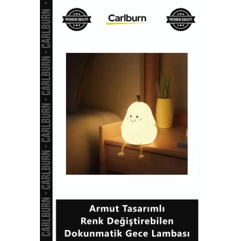 Özel Üretim Silikon Şarjlı RGB Led Armut Tasarımlı Renk ğiştirebilen Dokunmatik Gece Lambası