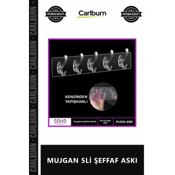Özel Üretim Dayanıklı Elbise Dolabı Düzenleyici Şık Modern Tasarım Kaliteli MUJGAN 5Lİ ŞEFFAF ASKI