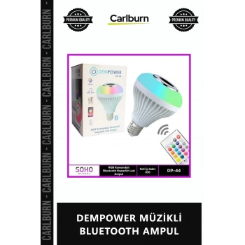Özel Üretim Renkli LED RGB Hoparlörlü Akıllı Işık Uzaktan Kumandalı DEMPOWER MÜZİKLİ BLUETOOTH AMPUL