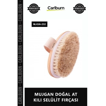 Özel Üretim Ahşap Gövdeli Sık Kıllı Peeling Etkili Pürüzsüz MUJGAN DOĞAL AT KILI SELÜLİT FIRÇASI