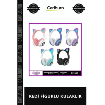 Özel Üretim RGB Işıklı Bluetooth Kablosuz Oyuncu Katlanabilir Çocuk Hediye KEDİ FİGURLU KULAKLIK