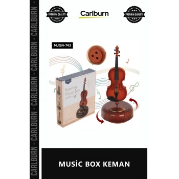 Özel Üretim Dekoratif Ahşap Tasarım Melodik Hediyelik Şık Estetik Nostaljik Klasik MUSİC BOX KEMAN