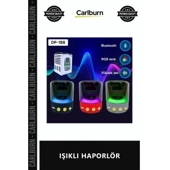 Özel Üretim RGB Led Bluetooth Şık Dekoratif Taşınabilir Güçlü Mini Ses Bombası IŞIKLI HAPORLÖR