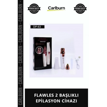 Özel Üretim Pratik USB Şarjlı Yüz Vücut Tüy Alıcı Hassas Cilt FLAWLES 2 BAŞLIKLI EPİLASYON CİHAZI