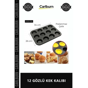 Özel Üretim Profesyonel Yanmaz Yapışmaz Granit Döküm Muffin Cupcake Tepsisi 12 GÖZLÜ KEK KALIBI