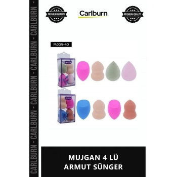 Özel Üretim Ergonomik Makyaj Uygulama Süngeri Yumuşak Kusursuz Fondöten MUJGAN 4 LÜ ARMUT SÜNGER