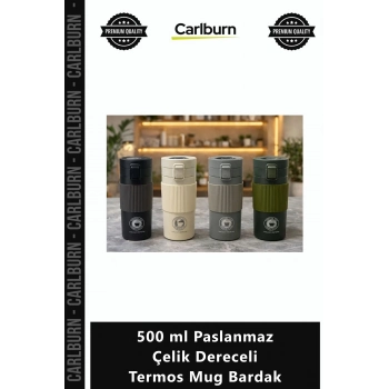 Özel Üretim Akıllı Dijital Isı Göstergeli Vakumlu 500 ml Paslanmaz Çelik Dereceli Termos Mug Bardak