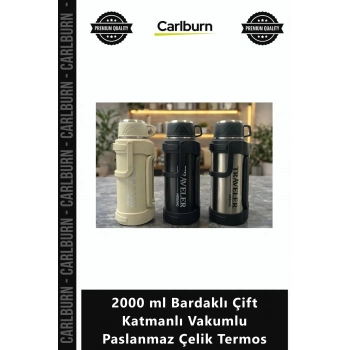 Özel Üretim Sızdırmaz Profesyonel 2000 ml Bardaklı Çift Katmanlı Vakumlu Paslanmaz Çelik Termos