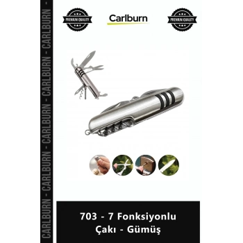 Özel Üretim Kaliteli Paslanmaz Çelik Çok Amaçlı Kompakt Cep Bıçağı 703 7 Fonksiyonlu Çakı Gümüş
