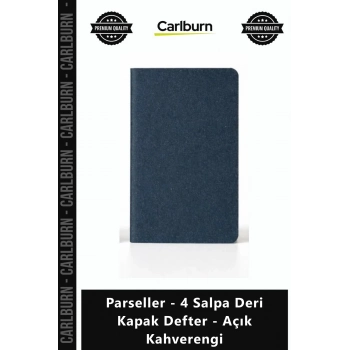 Özel Üretim Logo Baskılı Kaliteli Hediye Parseller 4 Salpa Deri Kapak Defter Açık Kahverengi