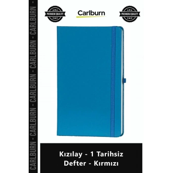 Özel Üretim Promosyon Logolu Lüks Kaliteli Şık Çizgili Ajanda Kızılay 1 Tarihsiz Defter Kırmızı