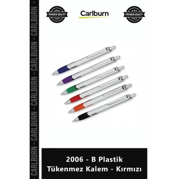 Özel Üretim Promosyon Baskılı Kurumsal Kaliteli Hediye 2006 B Plastik Tükenmez Kalem Kırmızı
