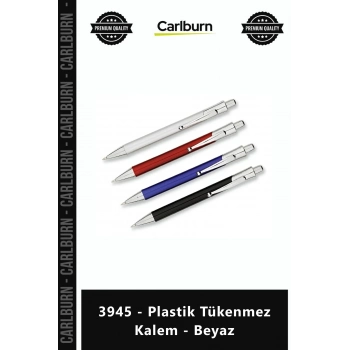 Özel Üretim Promosyon Kurumsal Logo Baskılı Kaliteli Reklam 3945 Plastik Tükenmez Kalem Beyaz